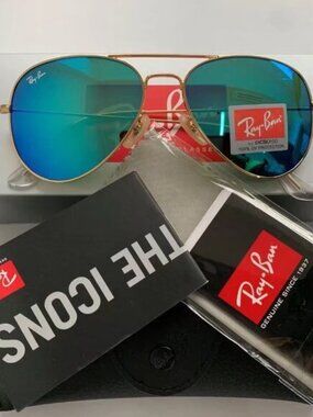Ray-Ban 3025 Blue Aviator Sunglasses 58mm